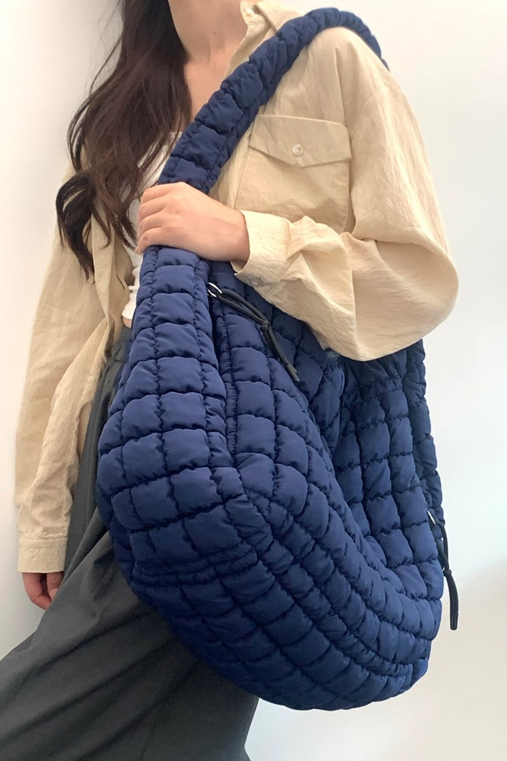 Square Quilted Carryall Crossbody Bag