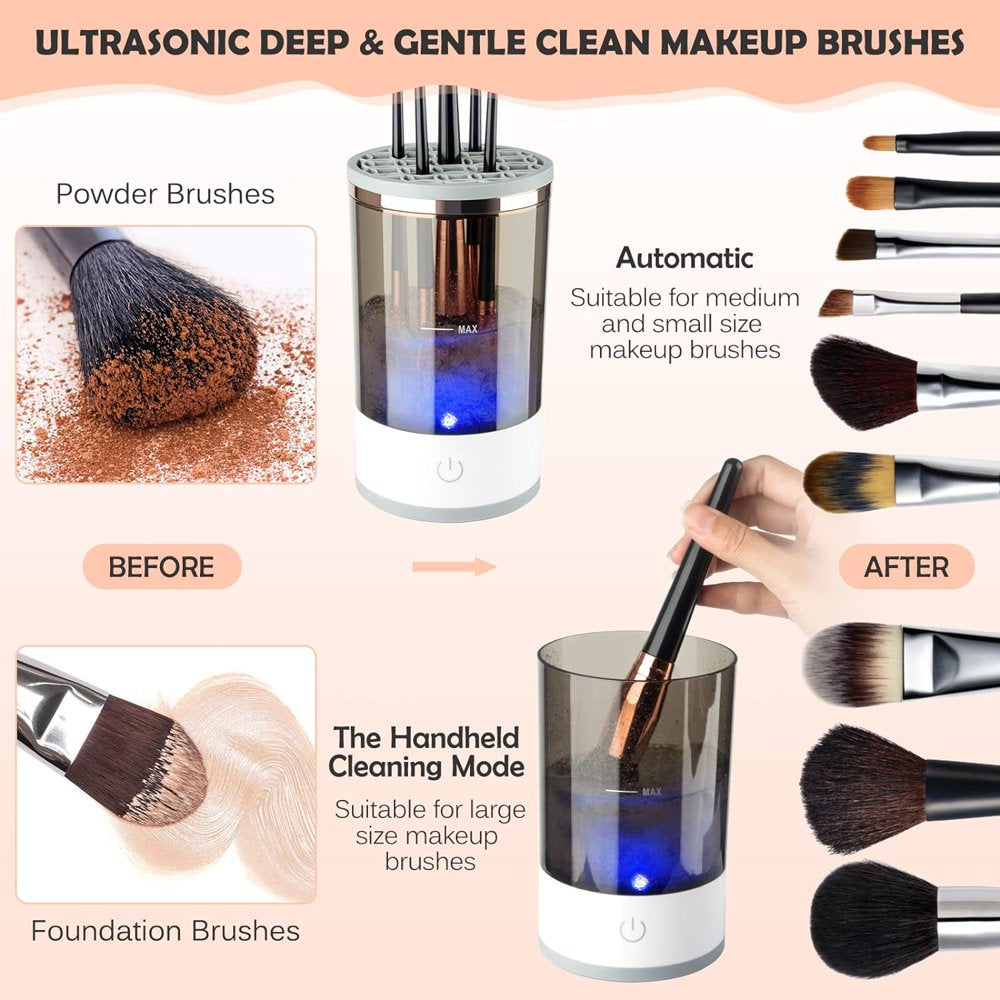 Cosmetic Electric Brush Cleaner, Automatic Spinning for All Size Makeup Brush, Gift for Women Wife Friend