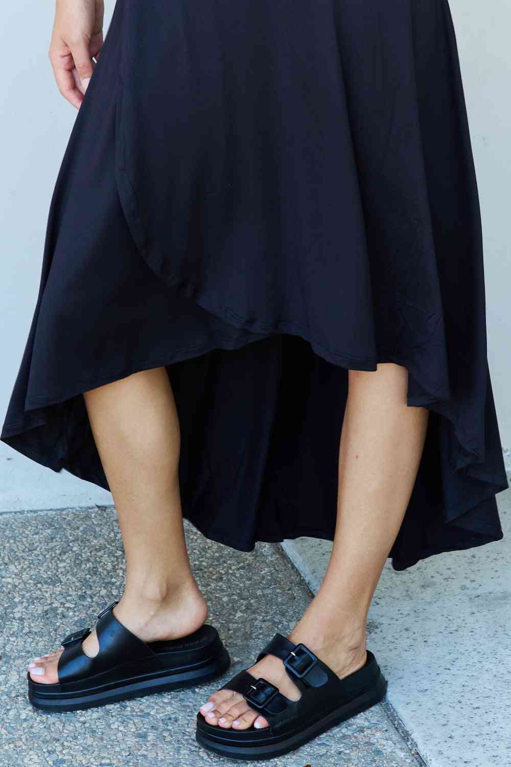 Ninexis First Choice Black High Waisted Flare Maxi Skirt in Black