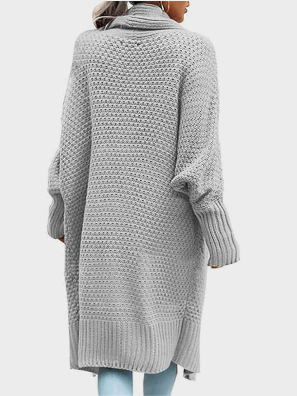 Open Front Back Box Shape Long Sleeve Cardigan