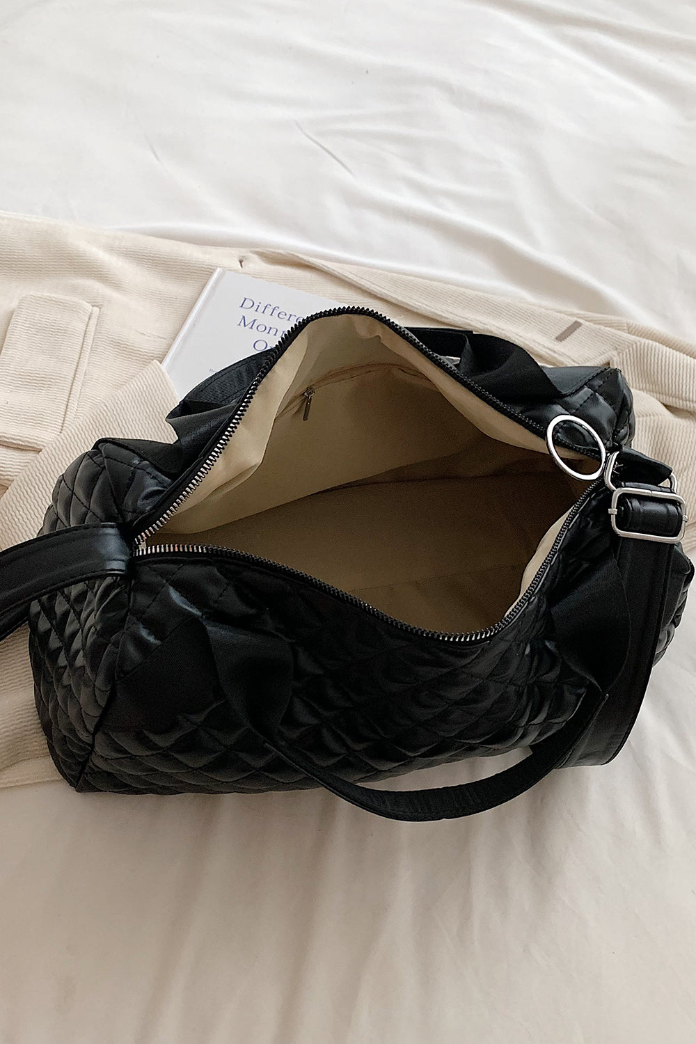 Embossing Chocolate Brown Travel and Baby bag Large PU Leather Handbag