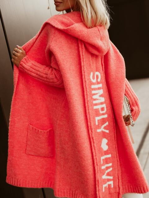 Natural Freestyle Full Size SIMPLY LIVE Hooded Cardigan
