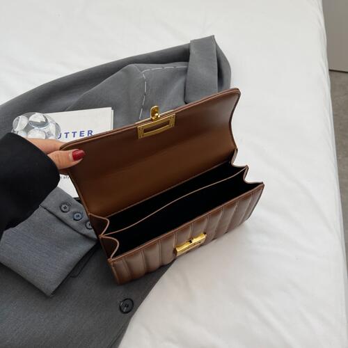 Designed Chestnut PU Leather Crossbody Bag