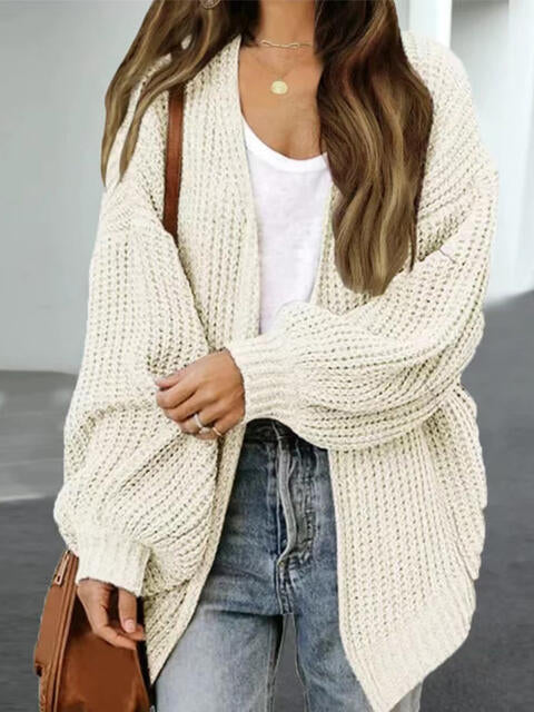 Big Drop Shoulder Loosed Balloon Sleeve Cardigan