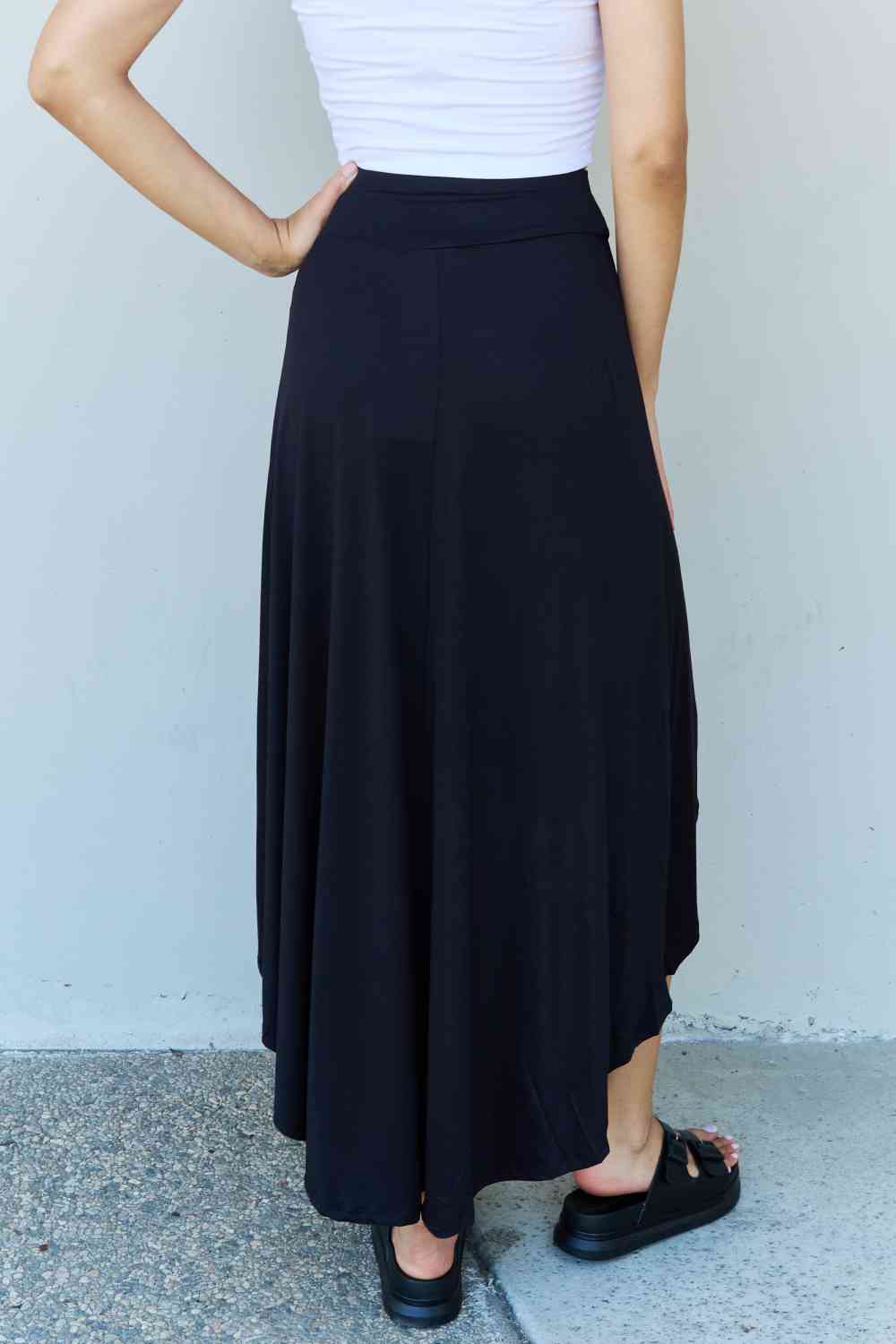 Ninexis First Choice Black High Waisted Flare Maxi Skirt in Black