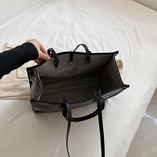 Daily use Pom Shopping PU Leather Tote Bag