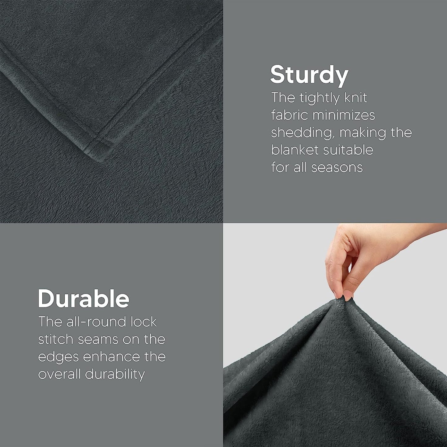 Very Soft Fleece Blanket Queen Size Luxury Bed Blanket Anti-Static Fuzzy Soft Blanket Microfiber (90X90 Inches)