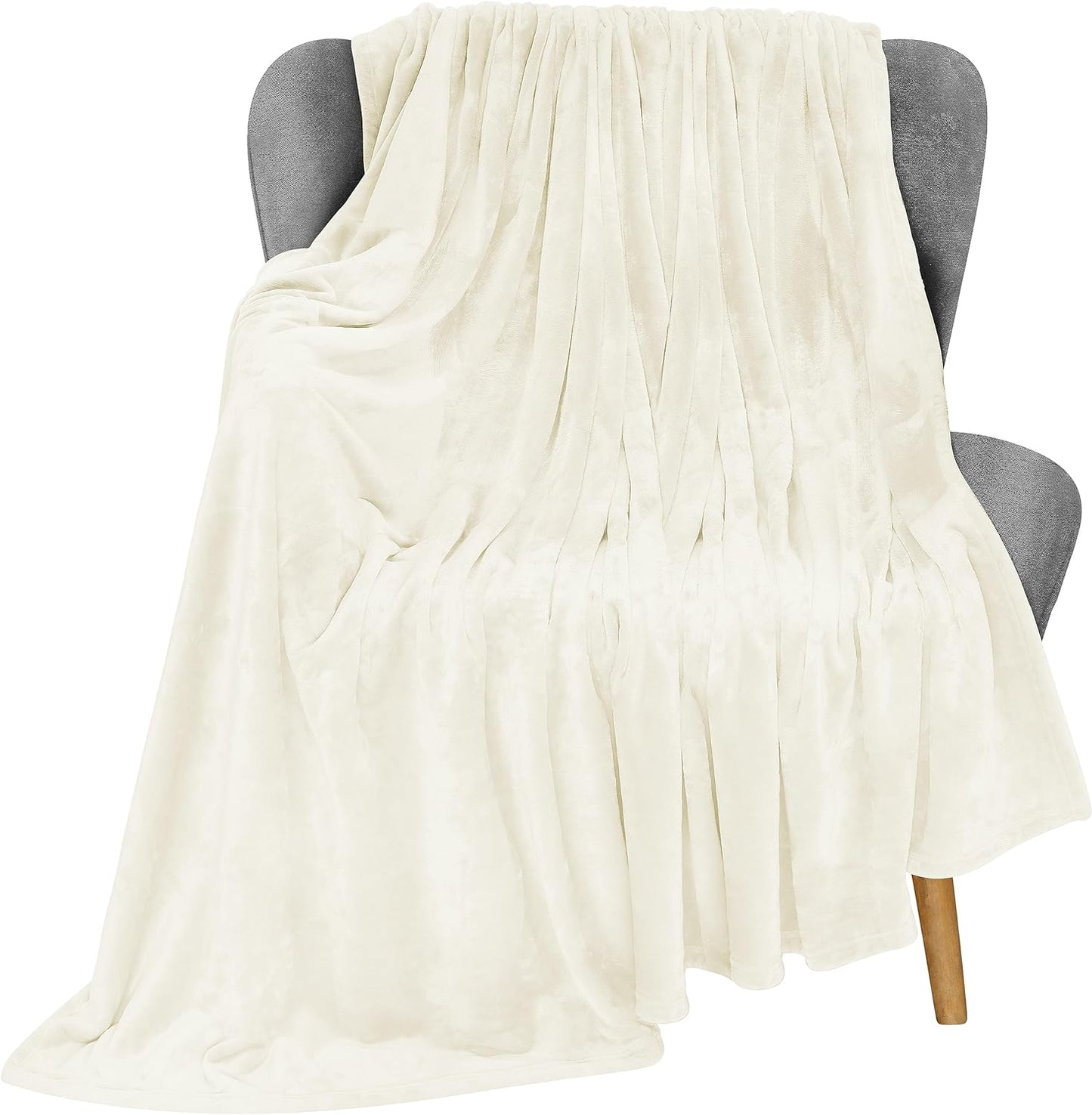 Very Soft Fleece Blanket Queen Size Luxury Bed Blanket Anti-Static Fuzzy Soft Blanket Microfiber (90X90 Inches)