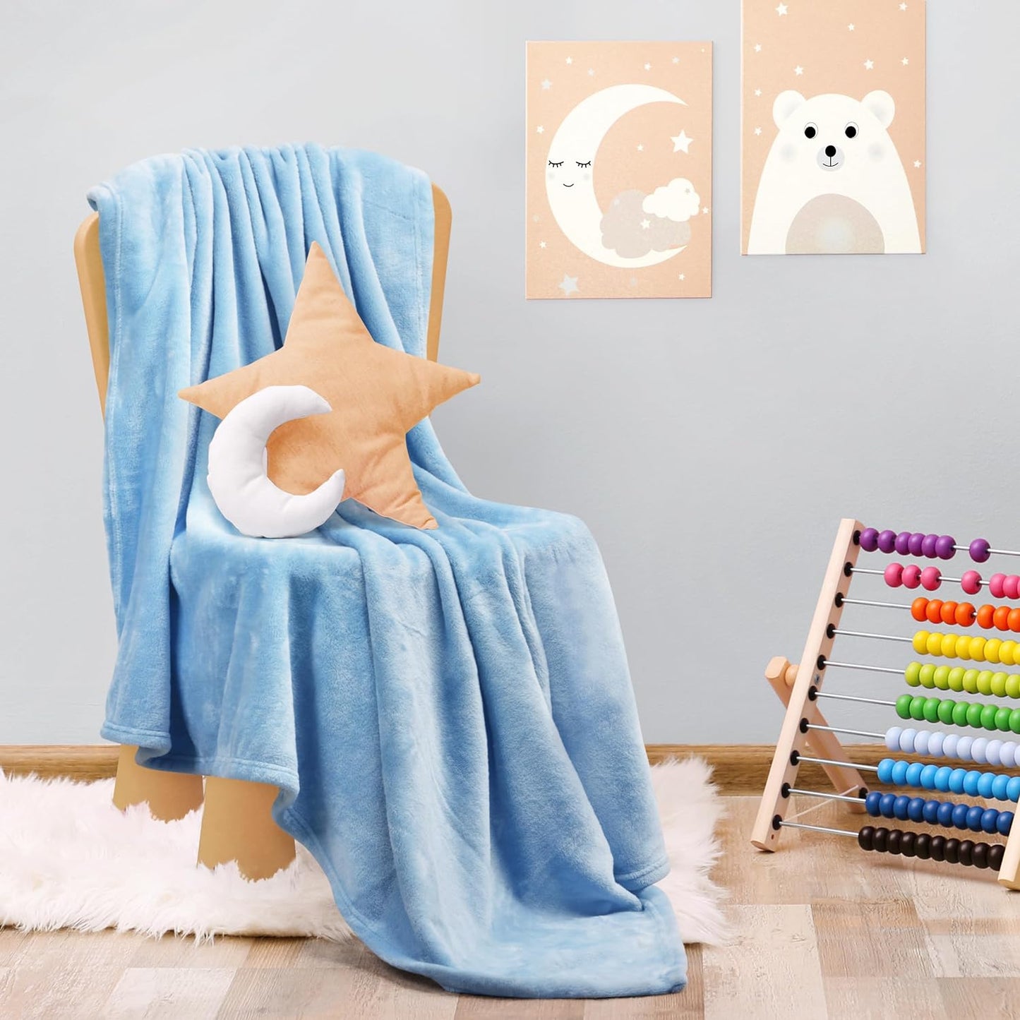 Very Soft Fleece Blanket Queen Size Luxury Bed Blanket Anti-Static Fuzzy Soft Blanket Microfiber (90X90 Inches)