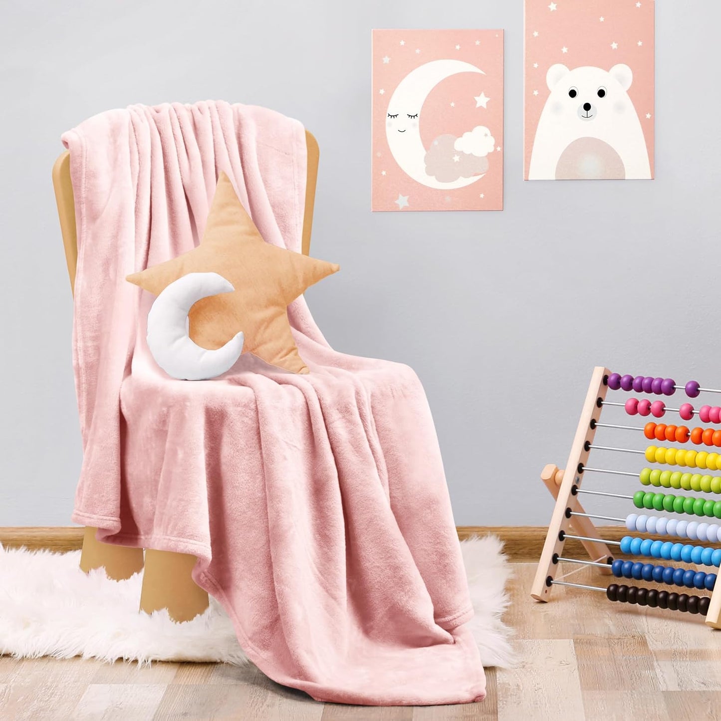 Very Soft Fleece Blanket Queen Size Luxury Bed Blanket Anti-Static Fuzzy Soft Blanket Microfiber (90X90 Inches)