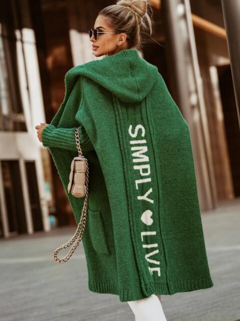Natural Freestyle Full Size SIMPLY LIVE Hooded Cardigan