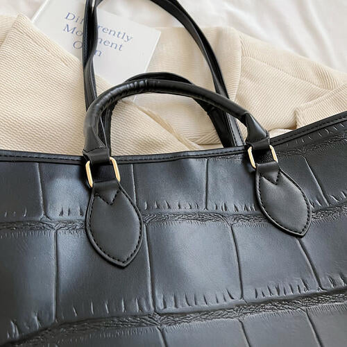 Daily use Pom Shopping PU Leather Tote Bag