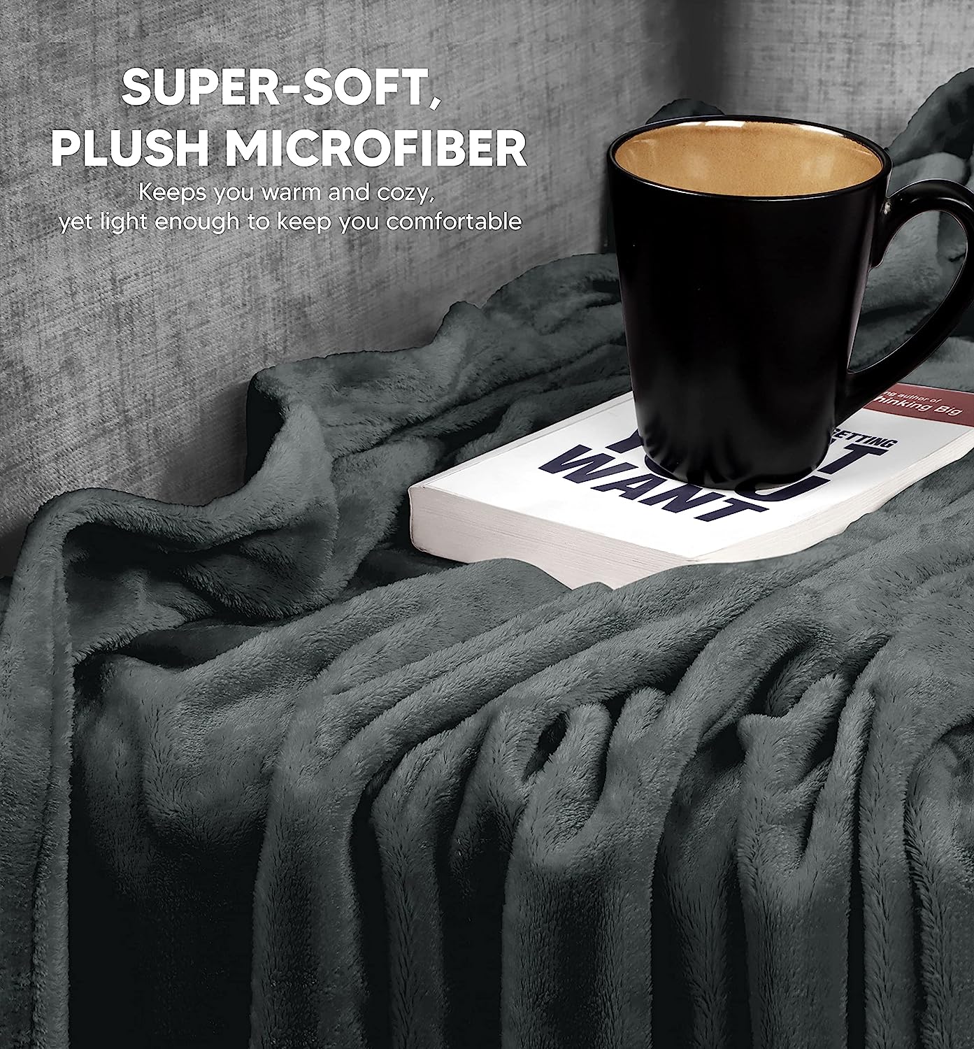 Very Soft Fleece Blanket Queen Size Luxury Bed Blanket Anti-Static Fuzzy Soft Blanket Microfiber (90X90 Inches)