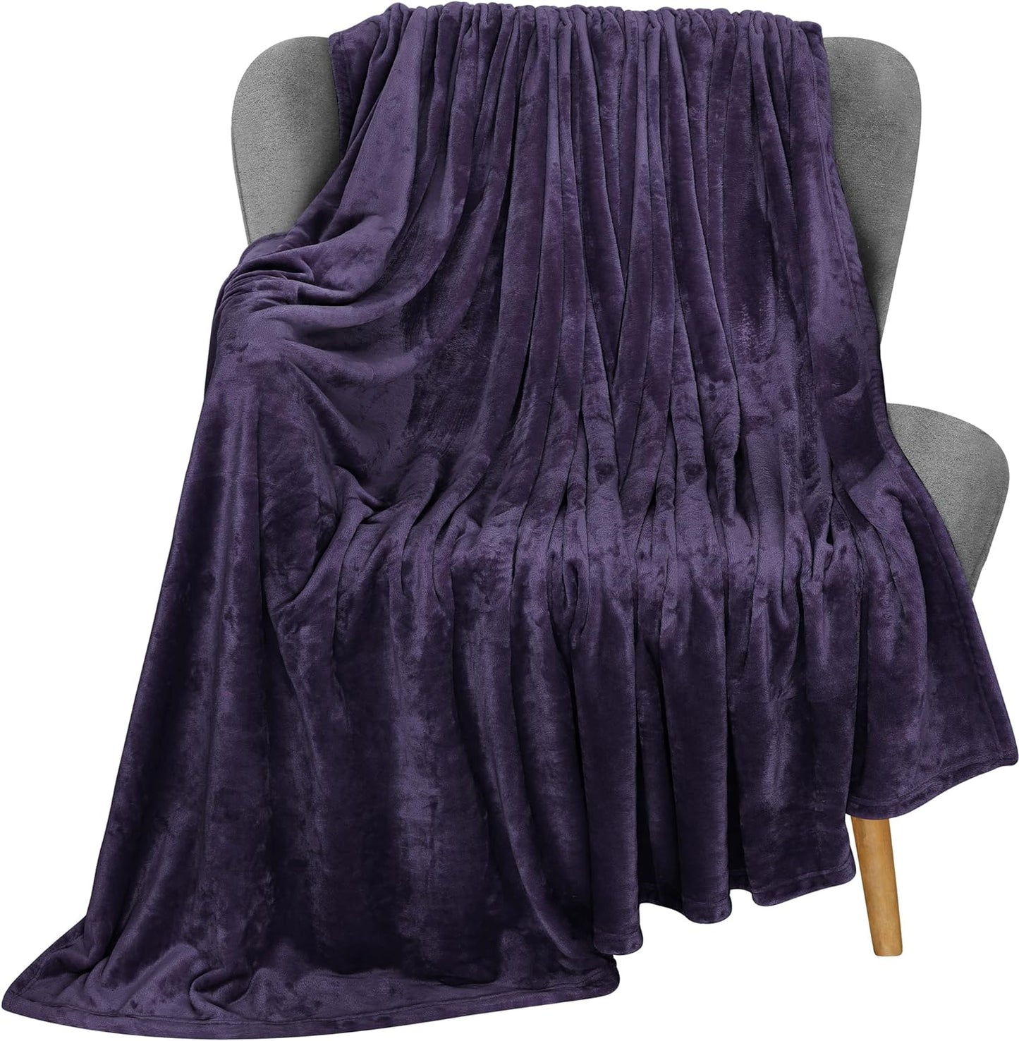 Very Soft Fleece Blanket Queen Size Luxury Bed Blanket Anti-Static Fuzzy Soft Blanket Microfiber (90X90 Inches)