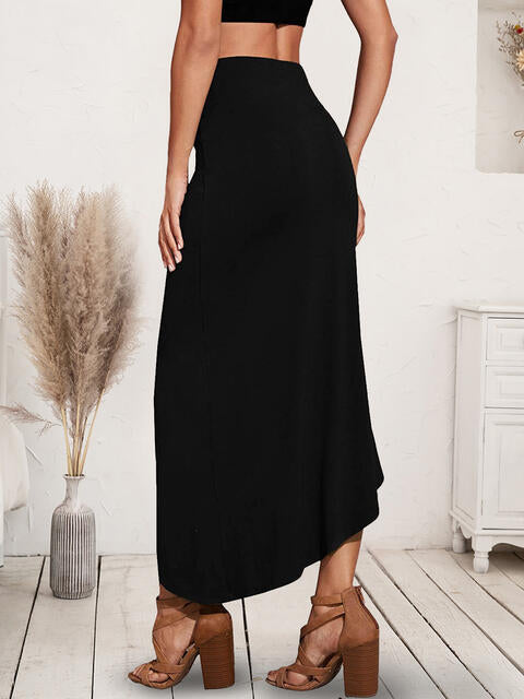 Opened Dignity Twist Detail Split Skirt