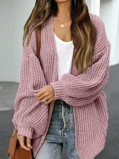 Big Drop Shoulder Loosed Balloon Sleeve Cardigan