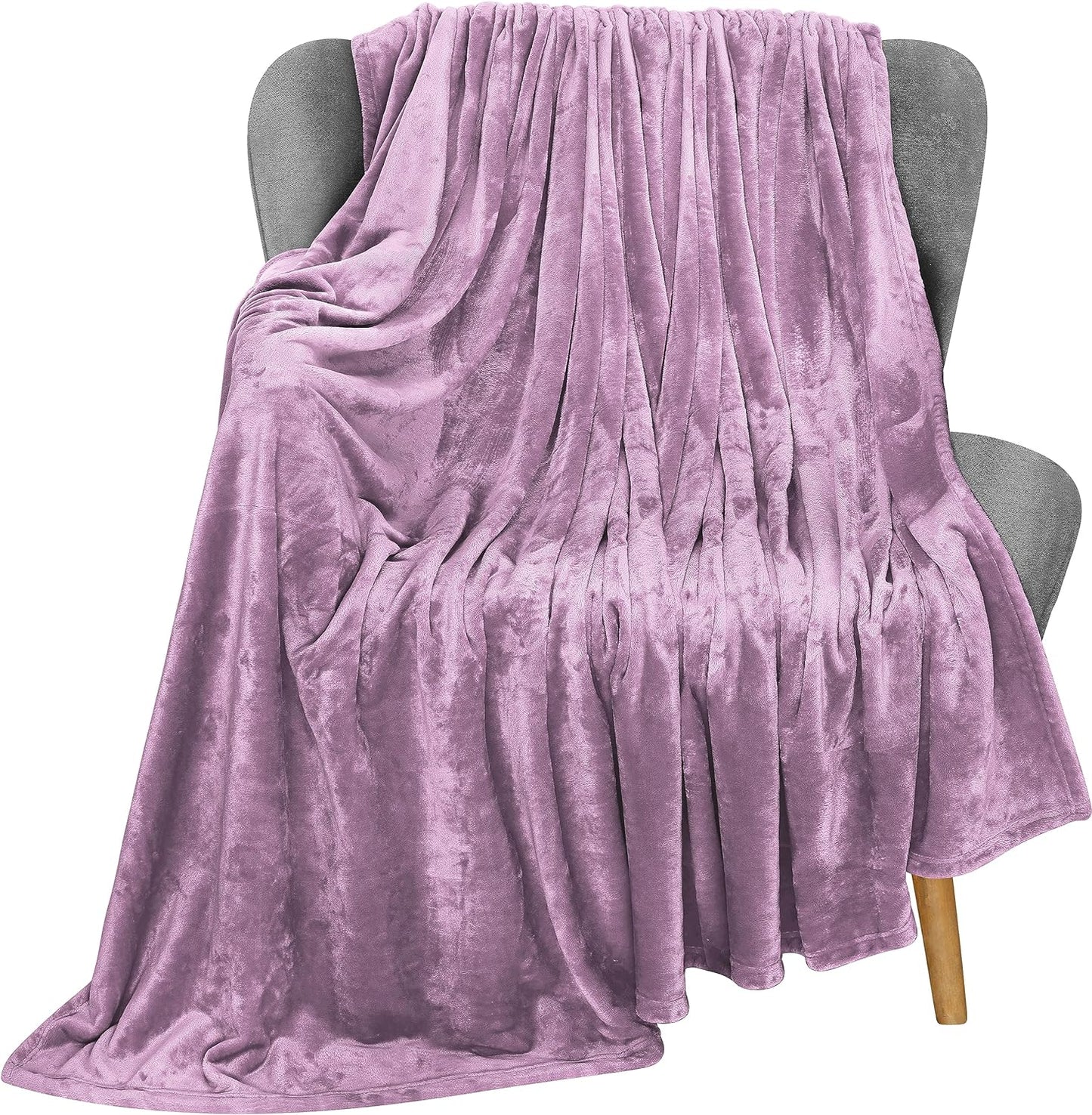 Very Soft Fleece Blanket Queen Size Luxury Bed Blanket Anti-Static Fuzzy Soft Blanket Microfiber (90X90 Inches)