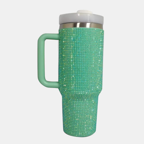 Sparkle Colors Rhinestone Stainless Steel Tumbler with Straw