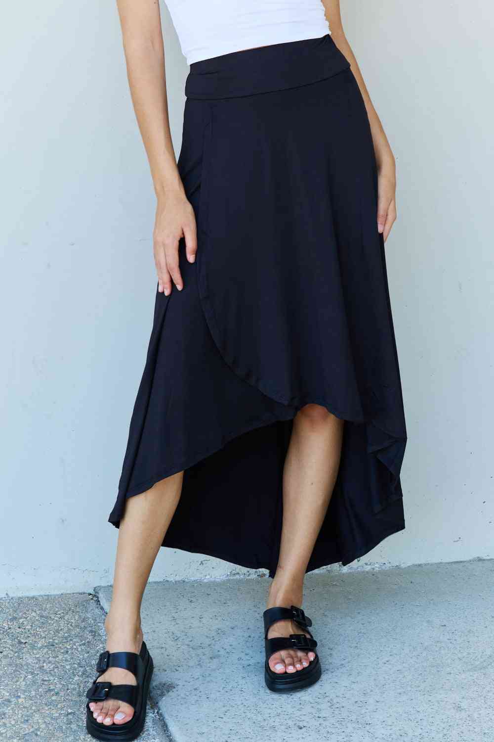 Ninexis First Choice Black High Waisted Flare Maxi Skirt in Black