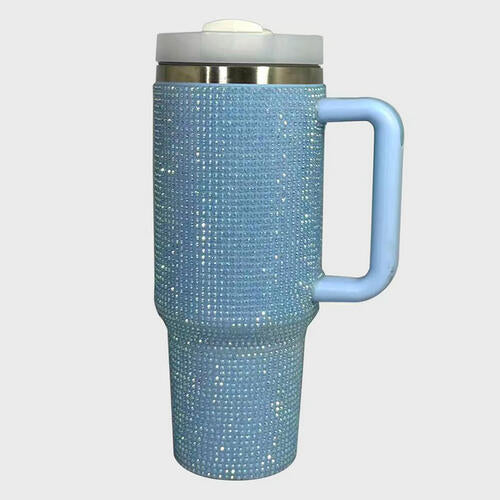 Sparkle Colors Rhinestone Stainless Steel Tumbler with Straw
