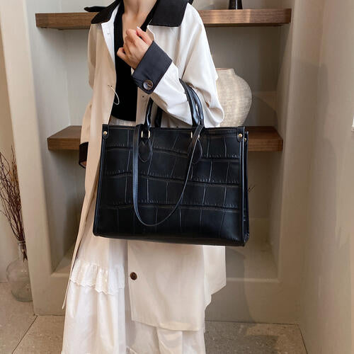 Daily use Pom Shopping PU Leather Tote Bag