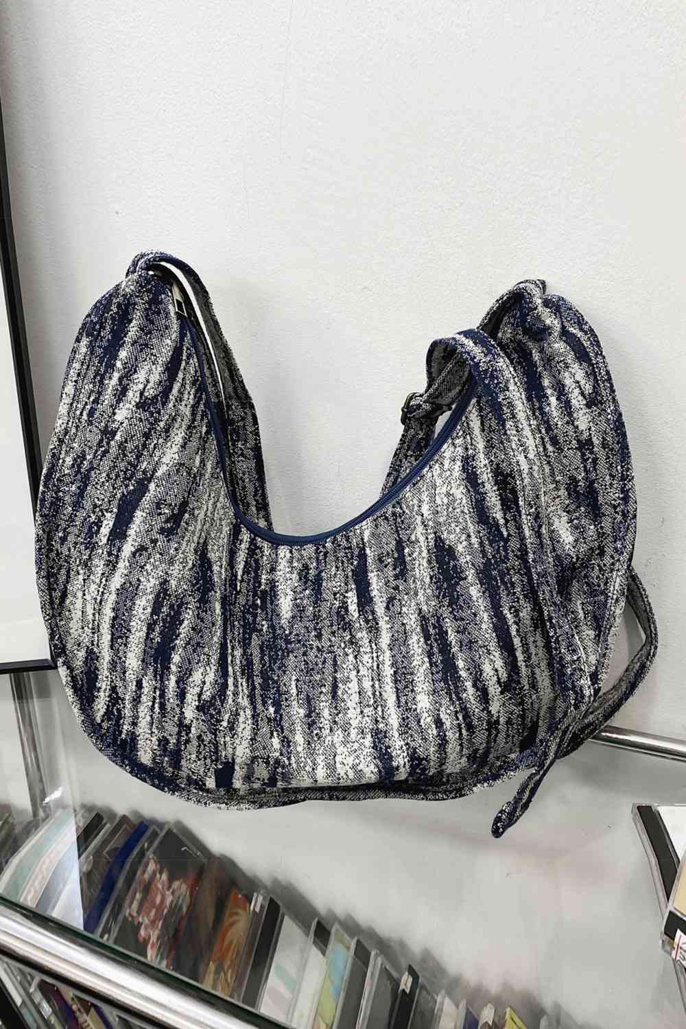 Canvas Abstract Black & White Color matched Sling Bag