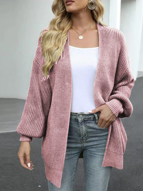 Big Drop Shoulder Loosed Balloon Sleeve Cardigan