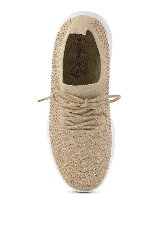 Elizha Stud Embellished Lace Up Sneakers