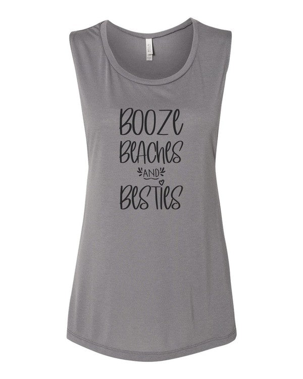 Booze Beaches and Besties Bella Canvas Tank