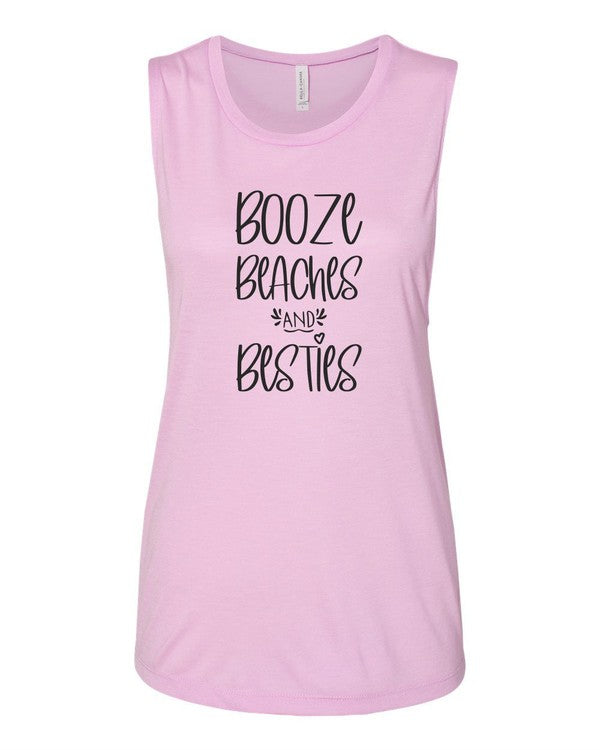 Booze Beaches and Besties Bella Canvas Tank