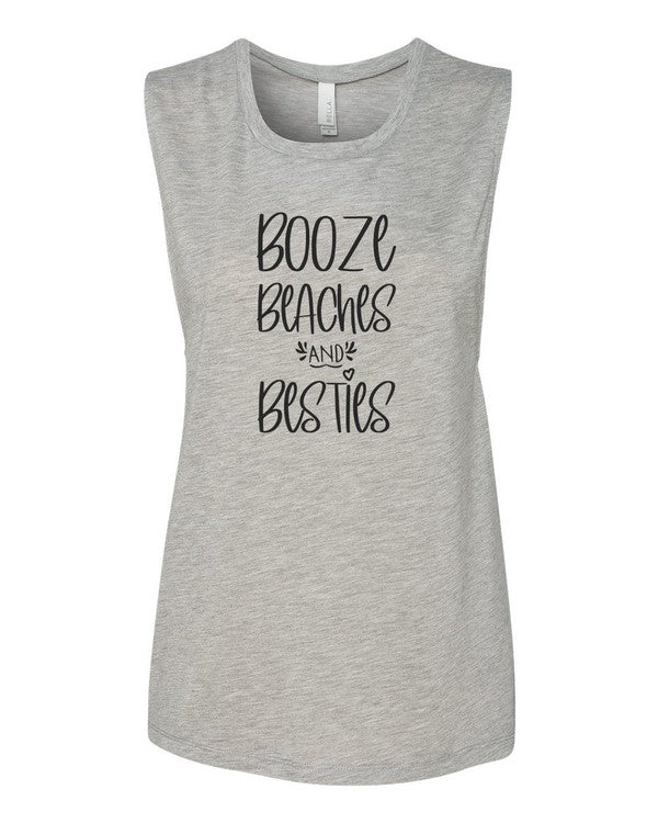 Booze Beaches and Besties Bella Canvas Tank