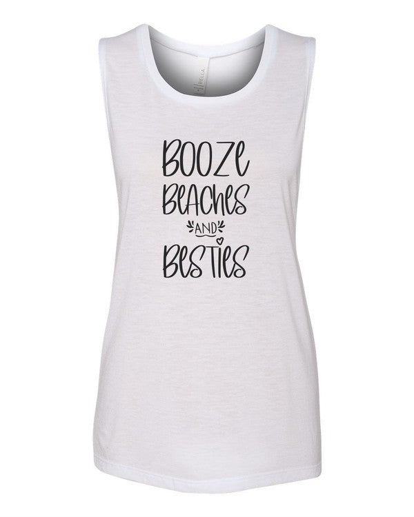 Booze Beaches and Besties Bella Canvas Tank