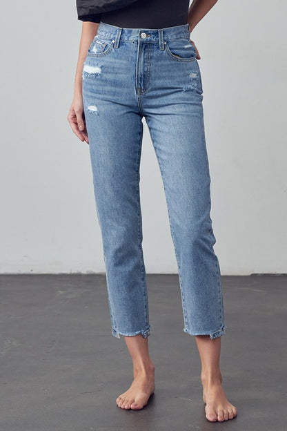 High Waist Girlfriend Jeans