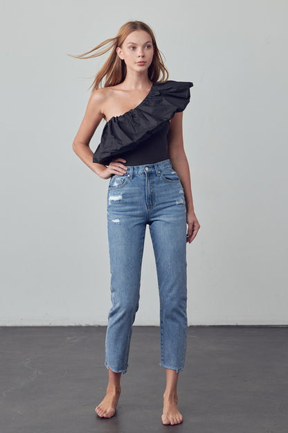 High Waist Girlfriend Jeans