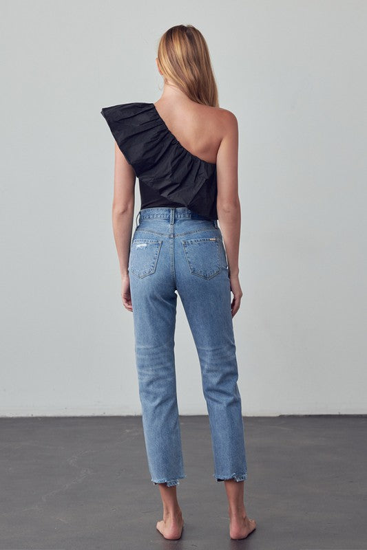 High Waist Girlfriend Jeans