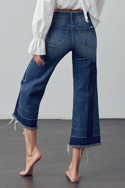 Mid Rise Crop Flare Jeans