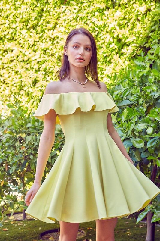 Cream and Pink A Line Lovely Ruffle Dress