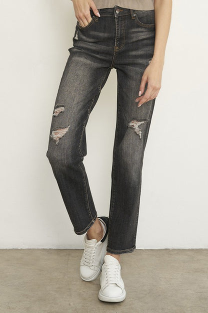 Distressed Girlfriend Jeans