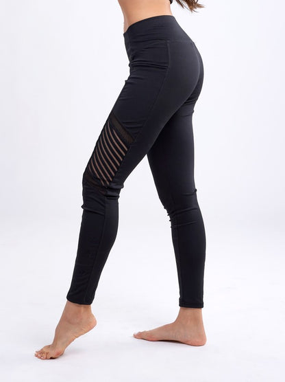 Comfort Easy High-Waisted Workout Leggings with Mesh Panels