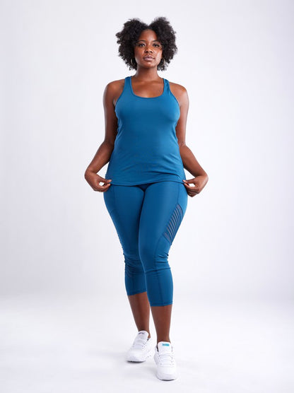 Comfort Easy High-Waisted Workout Leggings with Mesh Panels