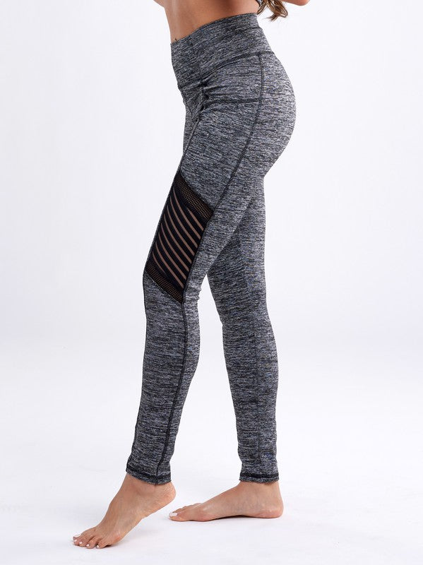 Comfort Easy High-Waisted Workout Leggings with Mesh Panels