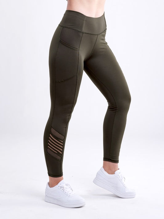 Comfort Easy High-Waisted Workout Leggings with Mesh Panels