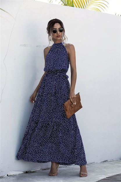 Womens Polka Dot Maxi Dress