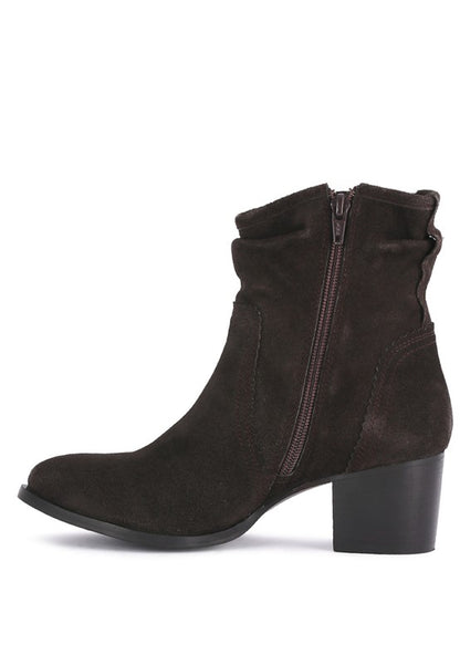 BOWIE Stacked Heel Leather Boots