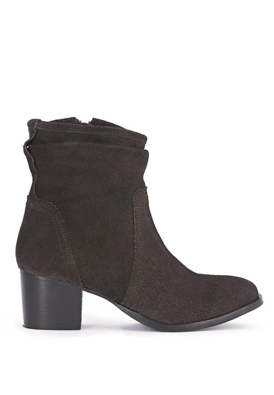 BOWIE Stacked Heel Leather Boots