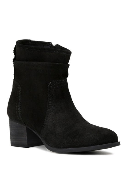 BOWIE Stacked Heel Leather Boots