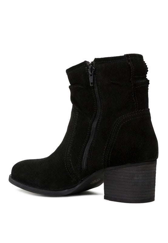 BOWIE Stacked Heel Leather Boots