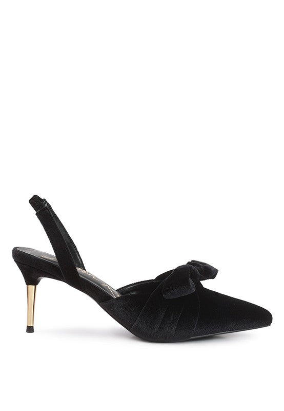 mayfair velvet high heeled mule sandals
