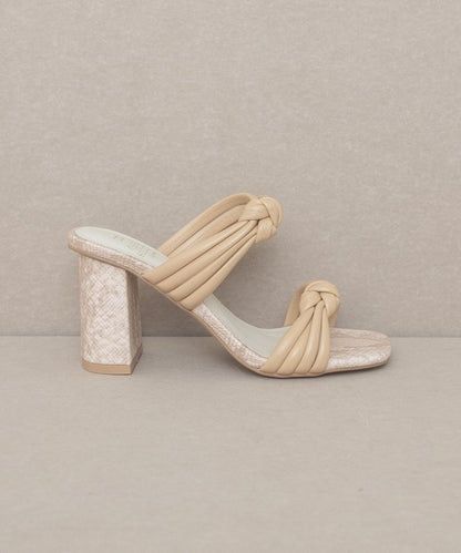 Spring Peach Raquel - Strappy Knot Heel