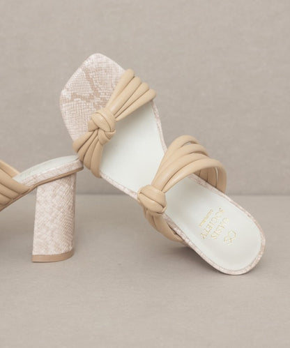 Spring Peach Raquel - Strappy Knot Heel